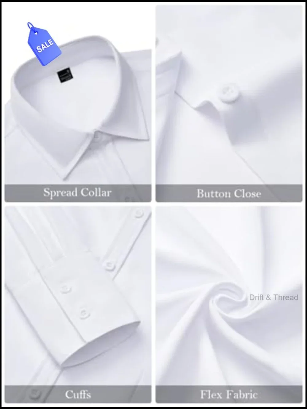 Long Sleeve Button Down Blouse Wrinkle Free Work Shirt Corset Top - Picture 5 of 6